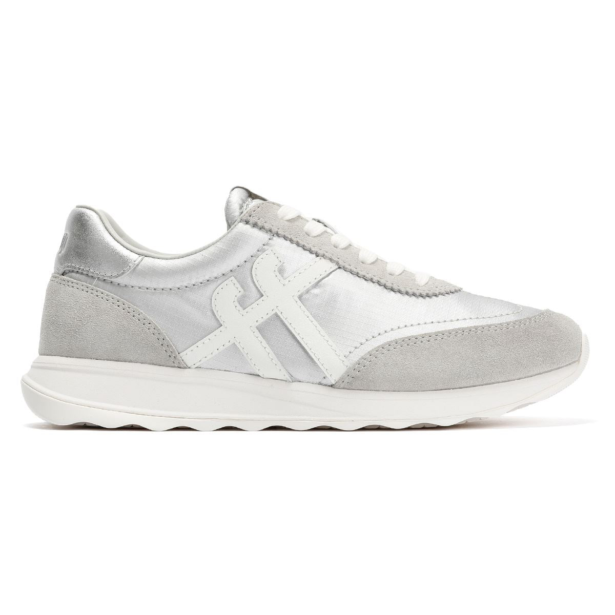 FitFlop Retro-Q FF Nylon Damen Silber Sneakers