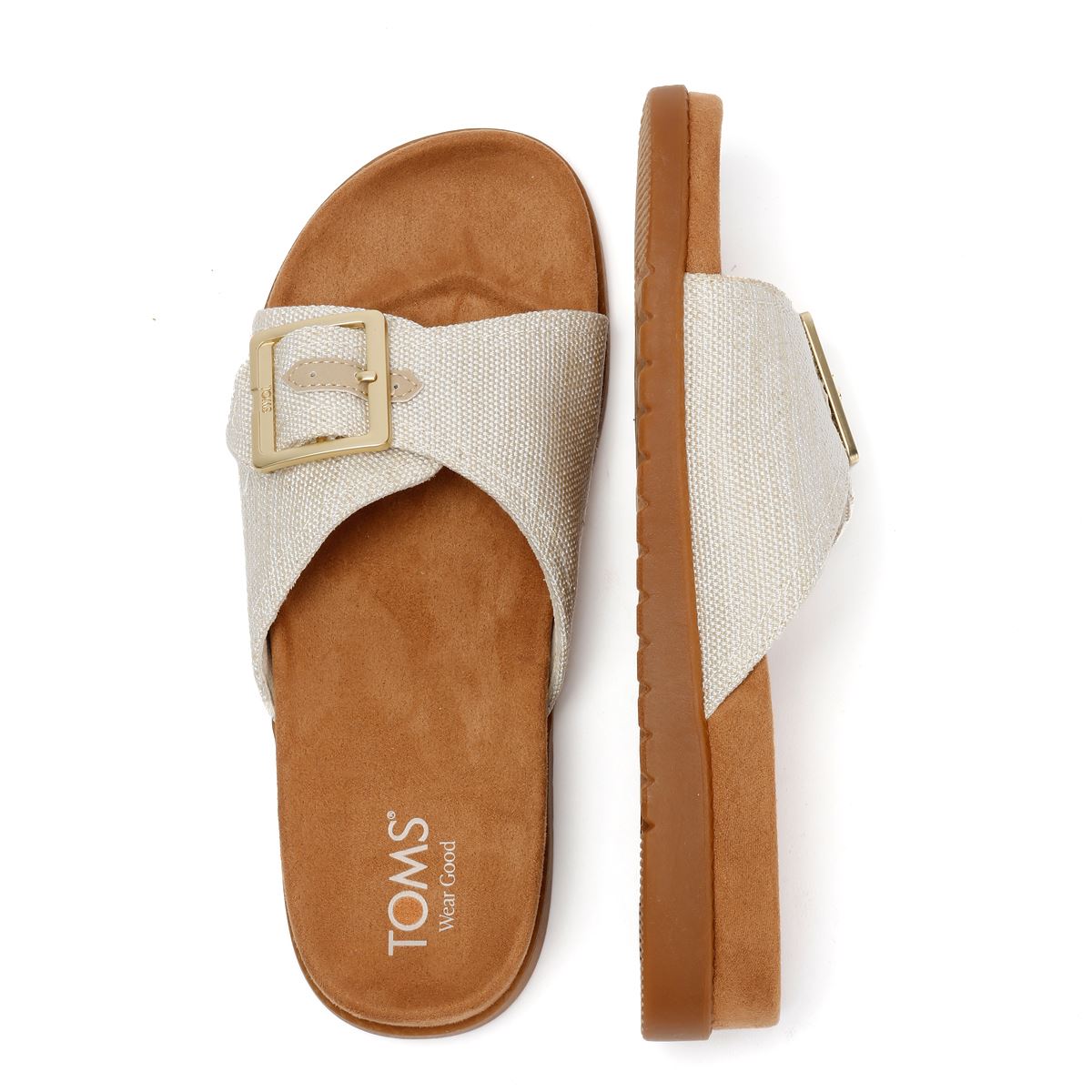 TOMS Marin Slide Textile Damen Weiße Sandalen