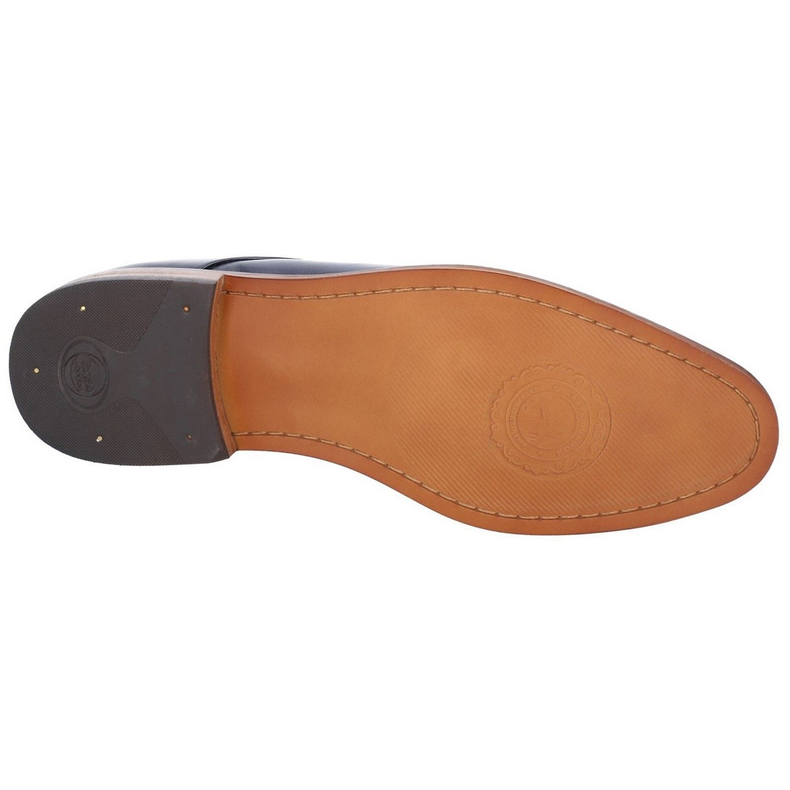 Base London Script Washed Leder Herren Marine Oxford Schuhe