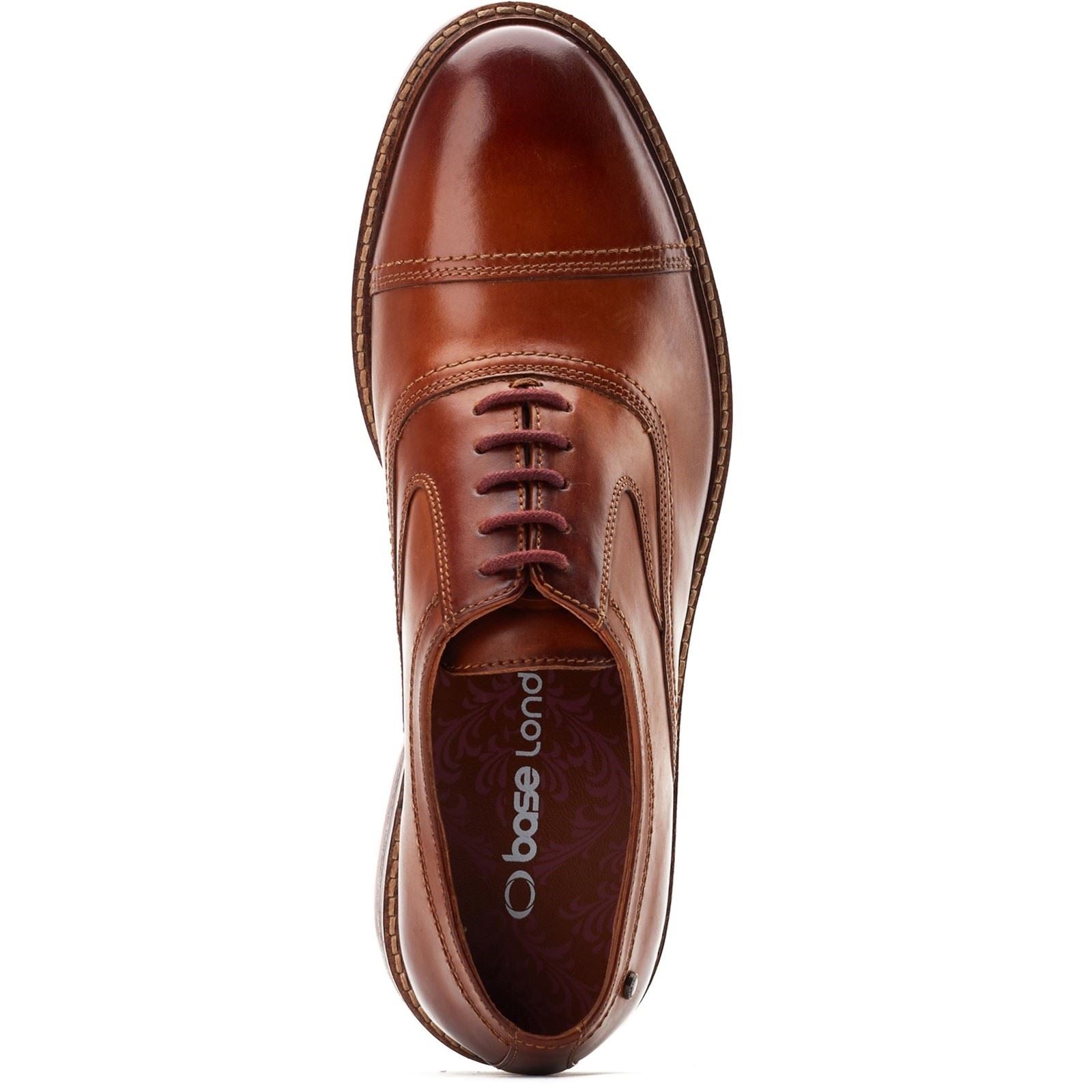 Base London Tatton Leder Herren Oxford Schuhe In Verbranntem Tan