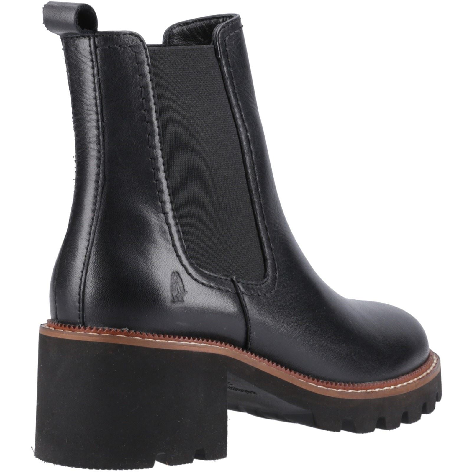 Hush Puppies Gaia Damen Schwarze Farbe Leder Stiefeletten mit Absatz