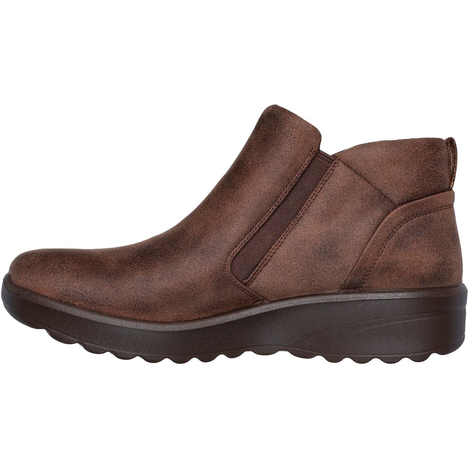 Skechers Lovely Vibe Fall In Bloom Textile Damen Schokoladenbraune Winterstiefeletten