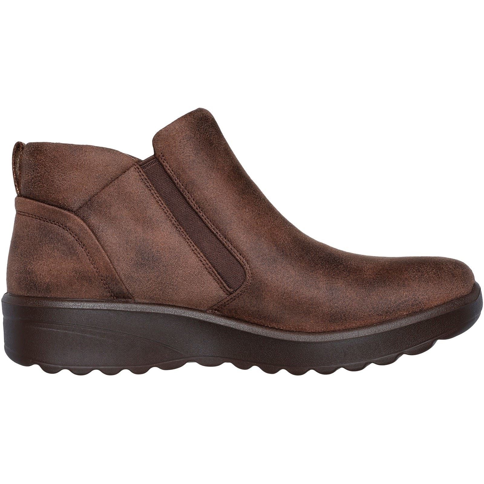 Skechers Lovely Vibe Fall In Bloom Textile Damen Schokoladenbraune Winterstiefeletten