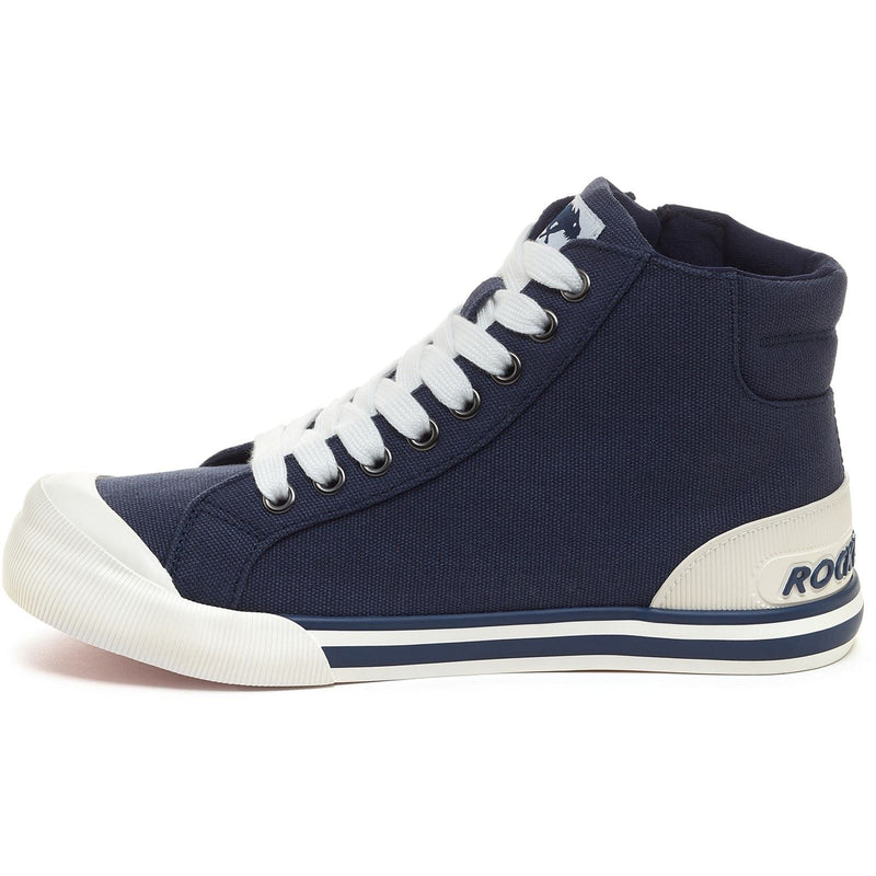 Rocket Dog Jazzin Hi Baumwoll-Damensneaker In Marineblau