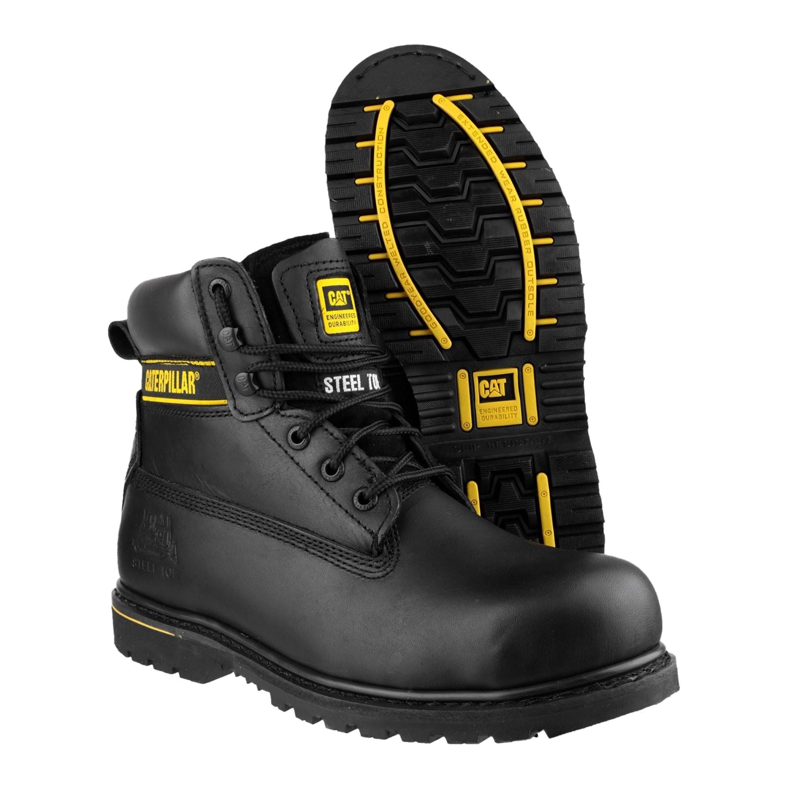 Caterpillar Holton Leder Schwarze Sicherheitsstiefel