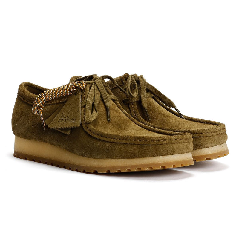 Clarks Originals Wallabee RB Herren Wildleder Schnürschuhe In Grün