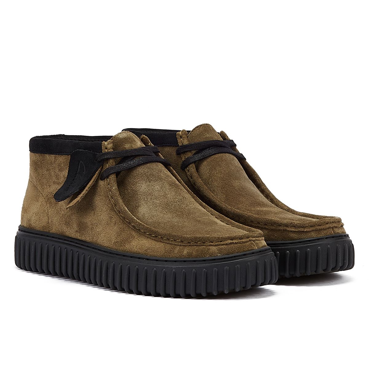 Clarks Main Torhill Hi Wildlederstiefel Für Herren In Olivgrün