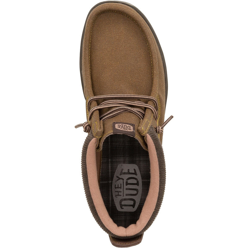 HEYDUDE Wally Mid GripR Stoff Herren Dunkelbraune Stiefel