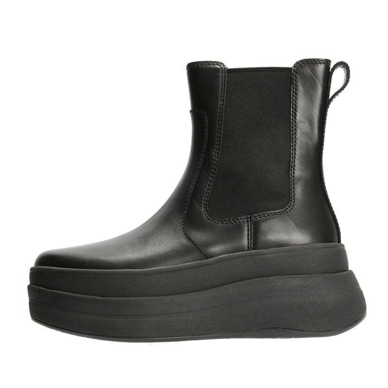 FitFlop F-Mode Leder Damen Schwarze Stiefel