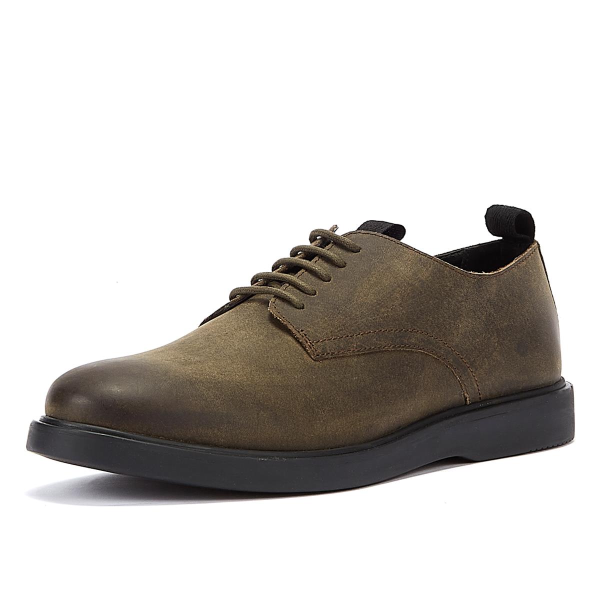 Hudson Barnstable Khaki Leder Herren Schnürschuhe In Grün