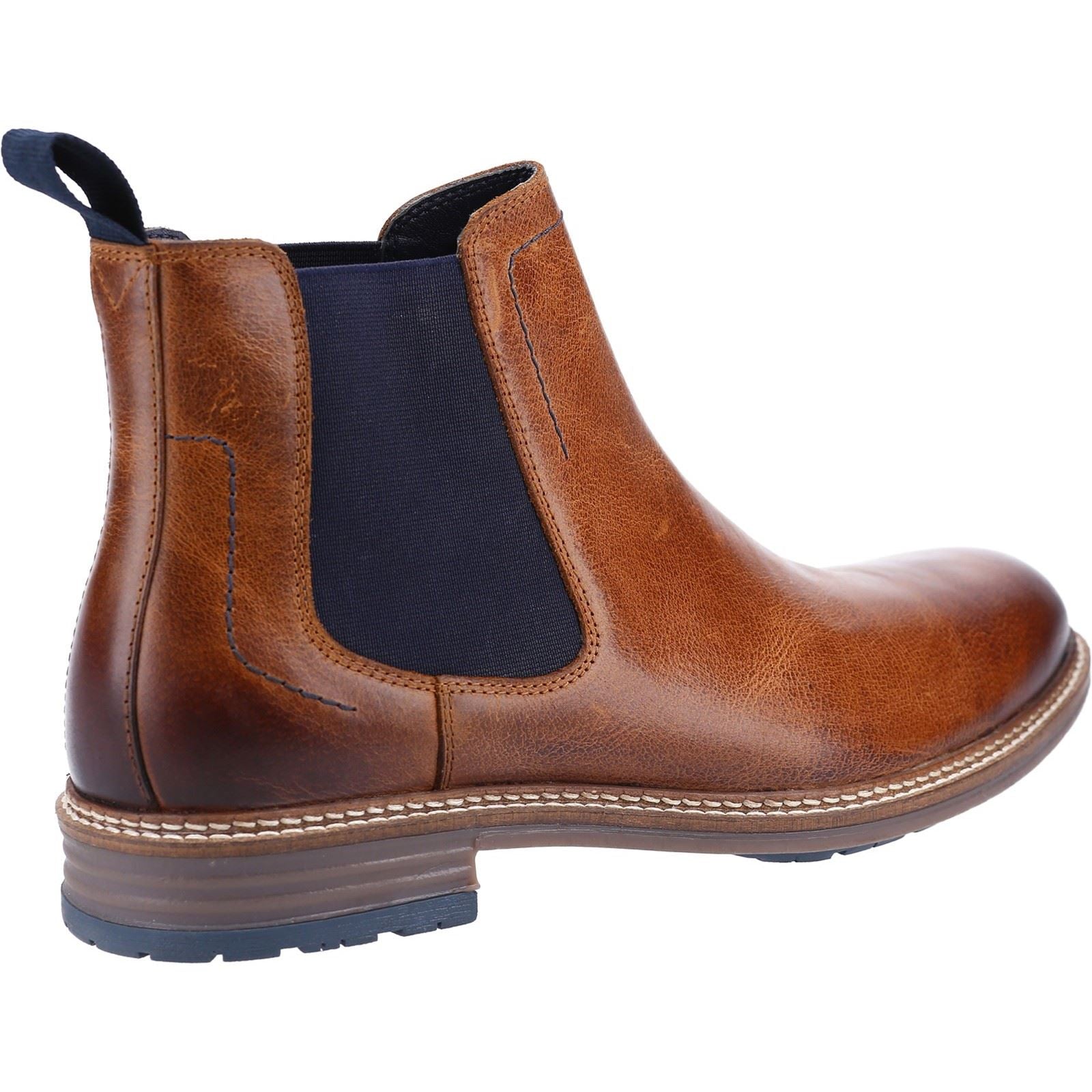 Hush Puppies Justin Chelsea Leder Herren Stiefel In Tan