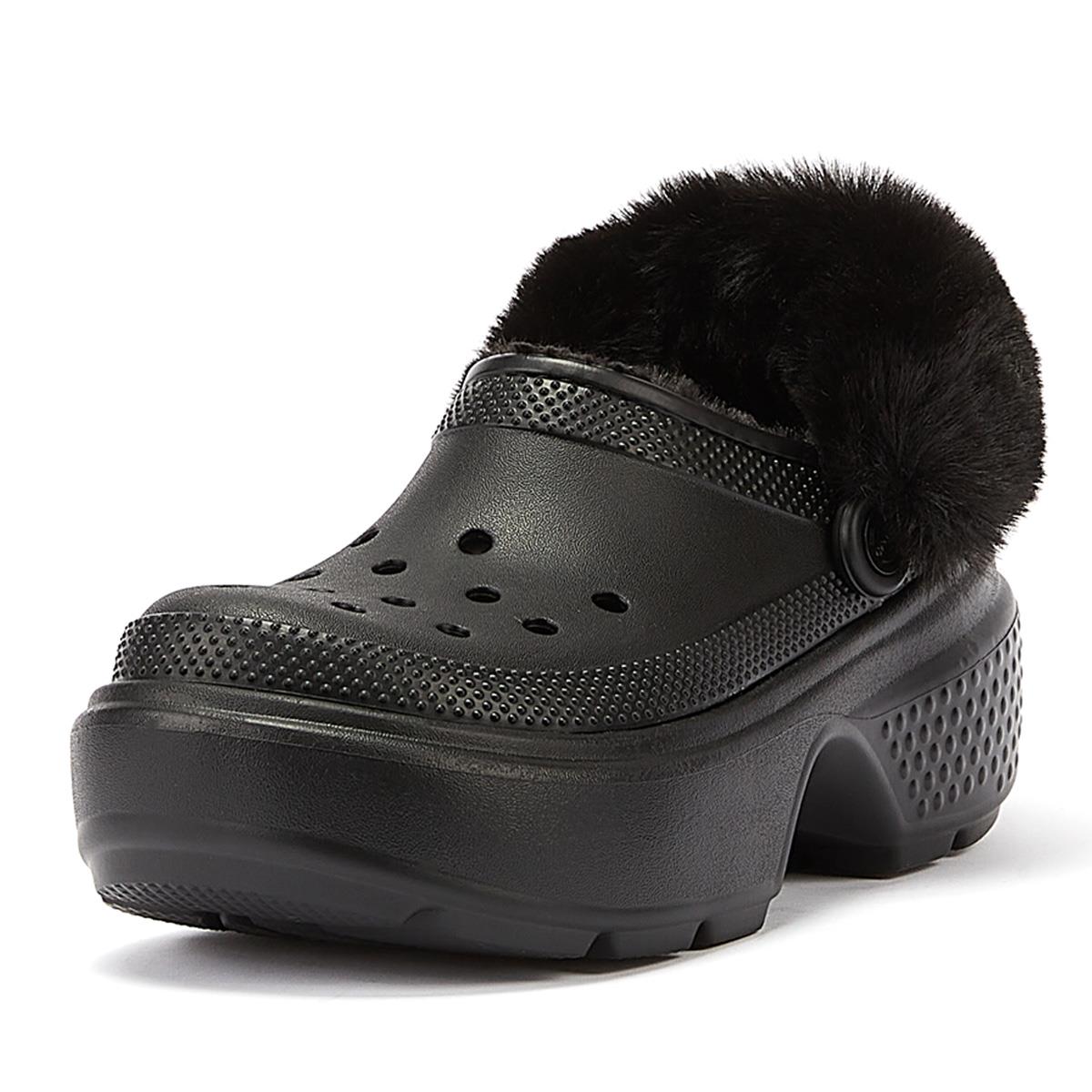 Crocs Stomp Gefütterte Clog-Sandalen Für Damen In Schwarz