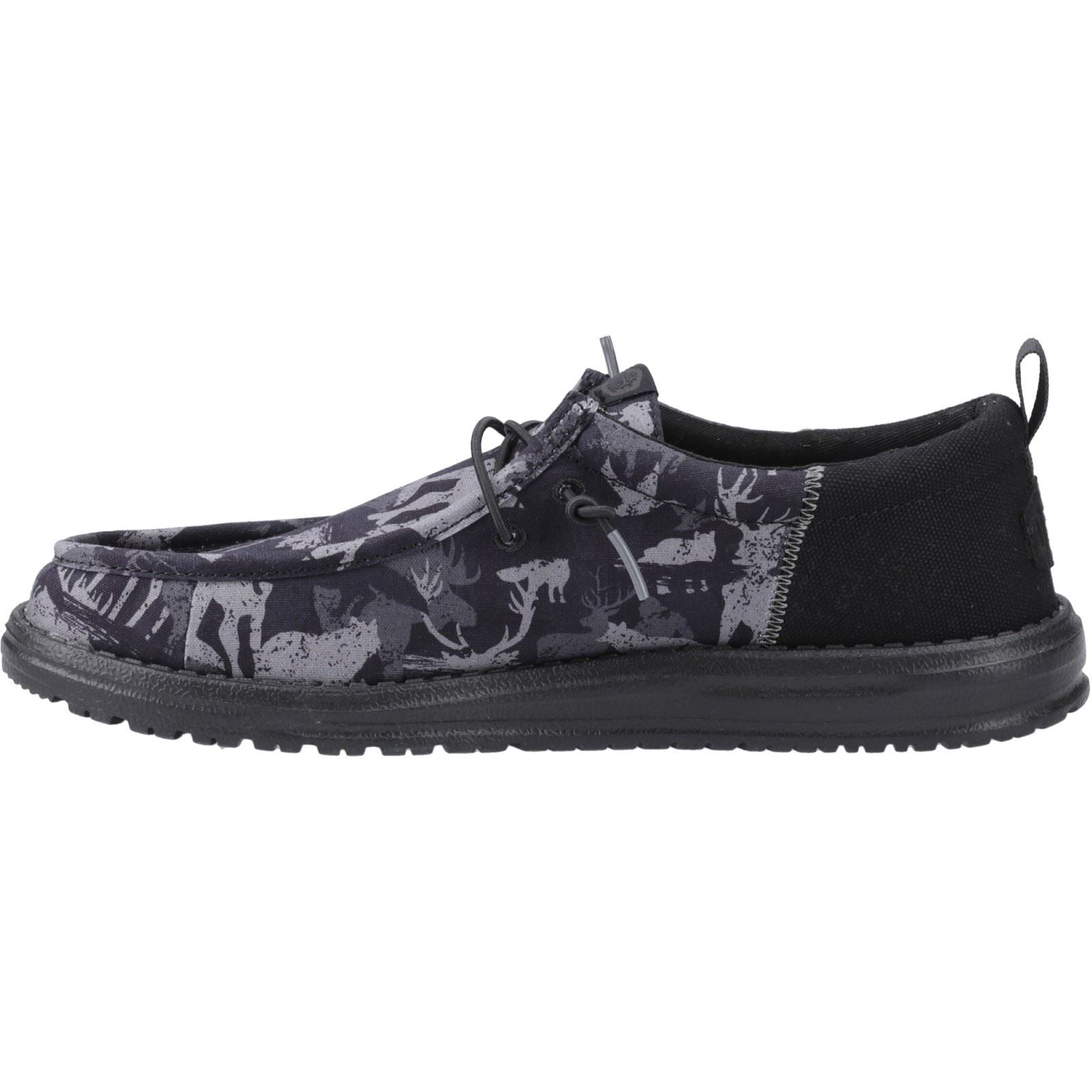 HEYDUDE Wally Funk Hunt Camo Stoff Männer Schwarze Farbe Bootsschuhe
