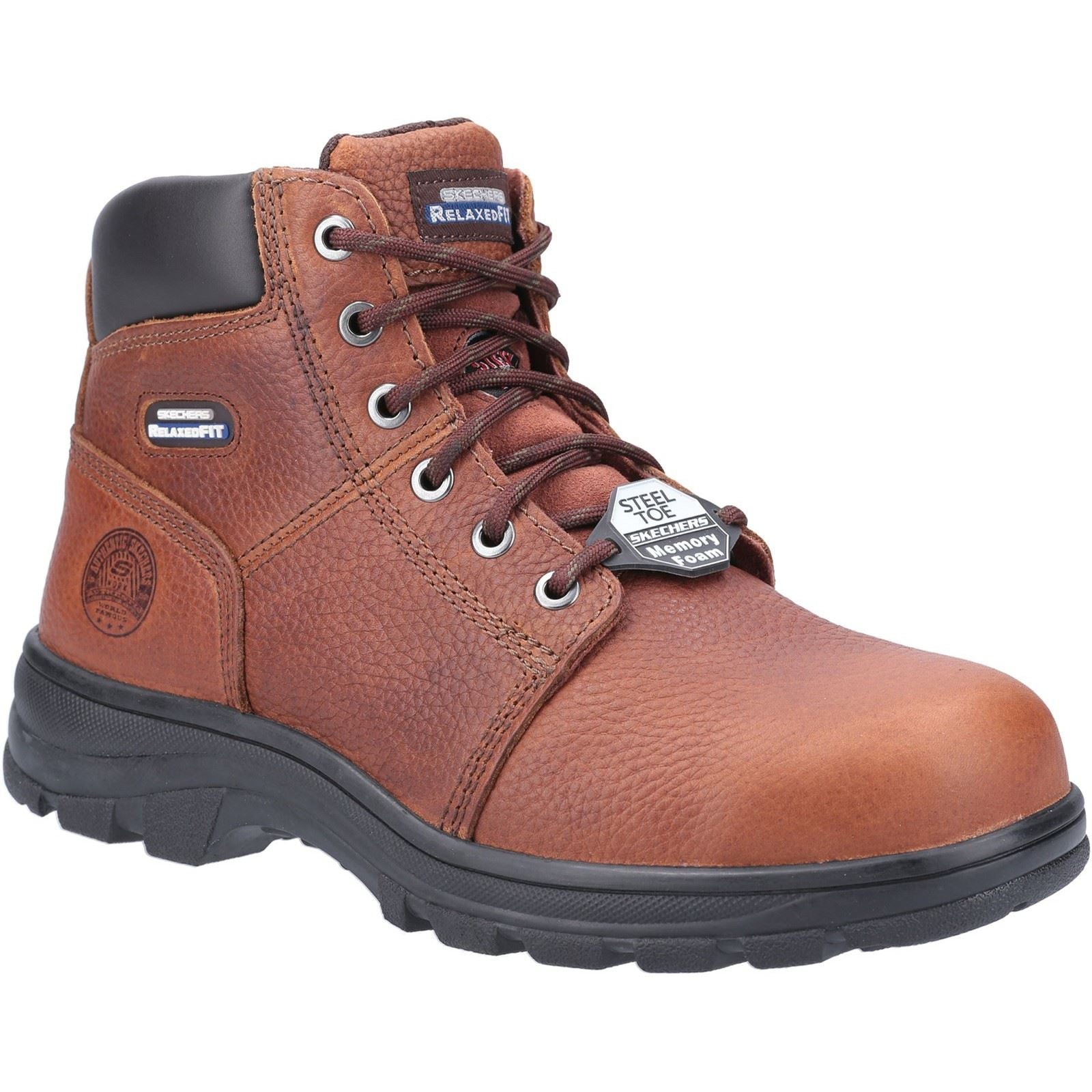 Skechers Workwear Workshire Leder Herren Braune Sicherheitsstiefel