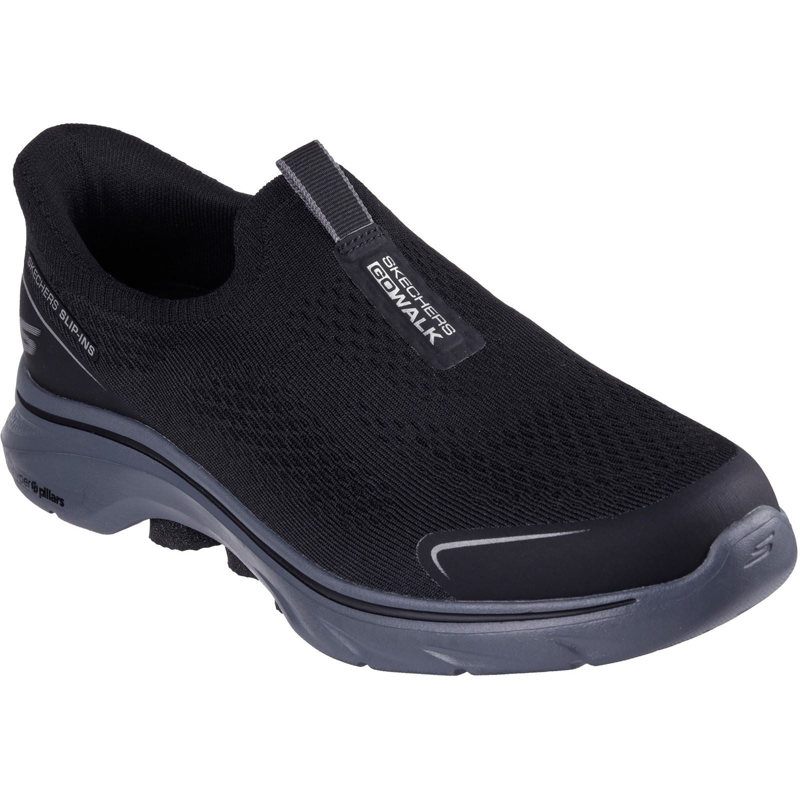 Skechers GO WALK 7 Easy On Evolution Textile Herrenschuhe In Schwarz/Grau