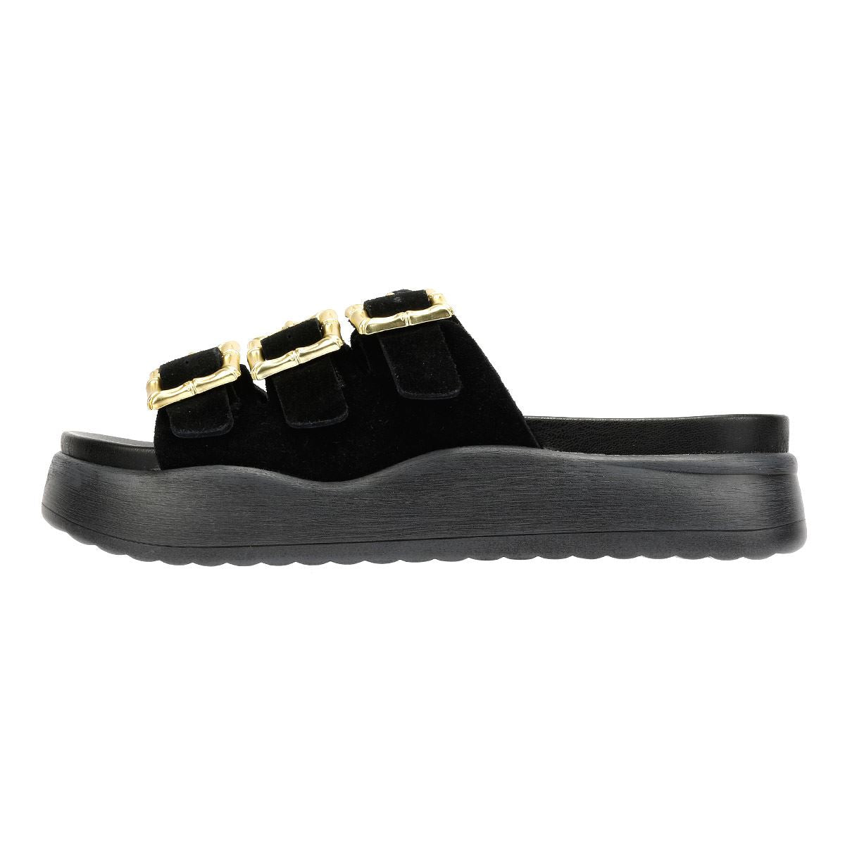 Desert Fleur Gypsum Damen Sandalen Aus Schwarzem Wildleder