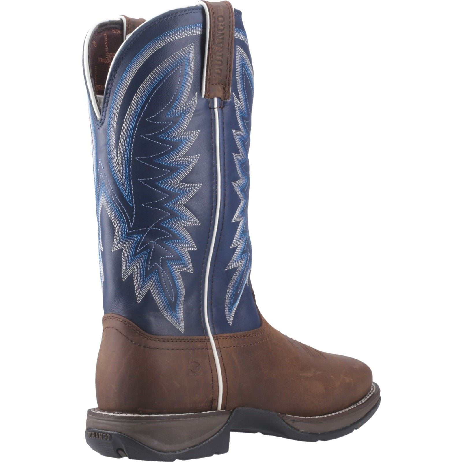 Durango Rebel Leder Herren Sattelbraun/Denim Blaue Stiefel