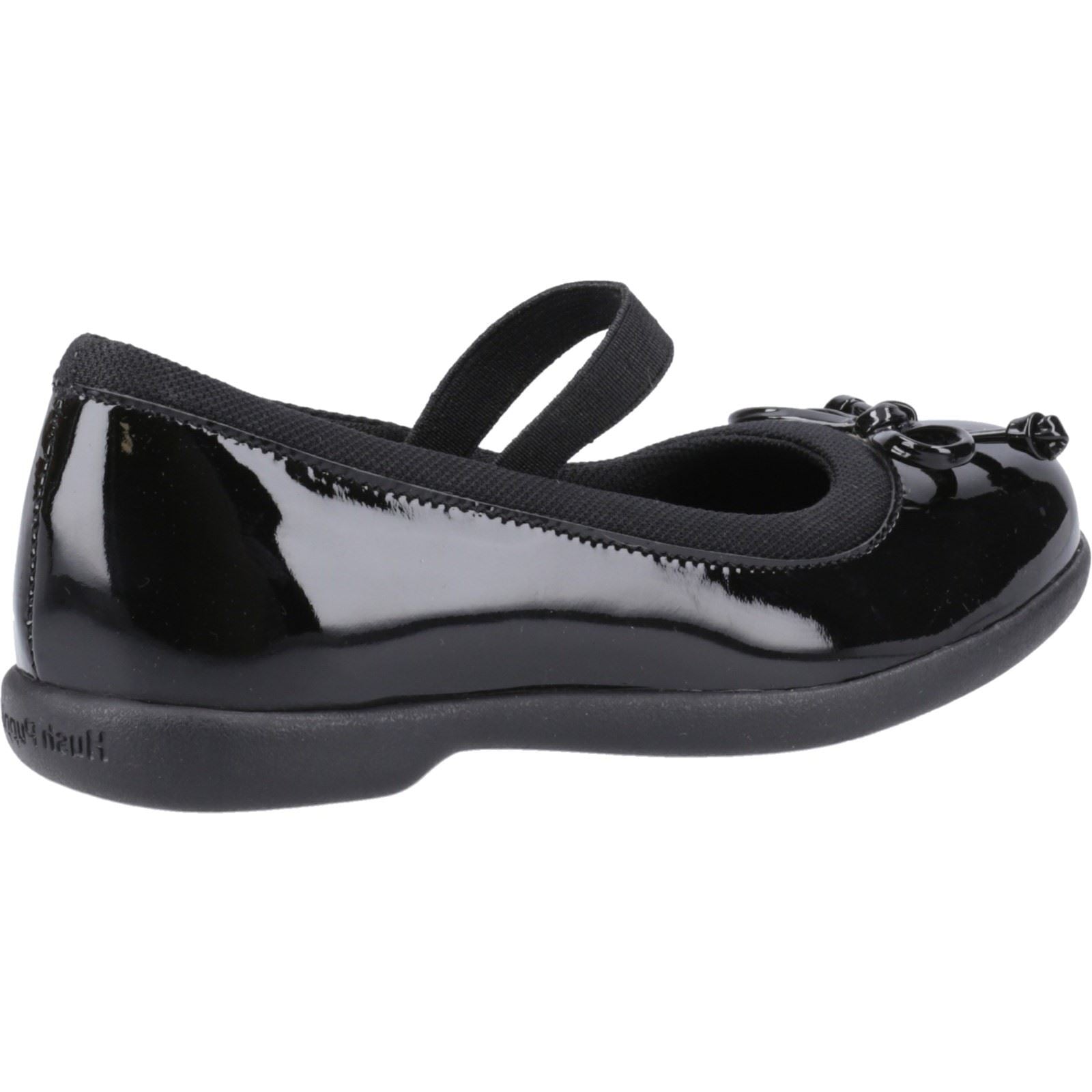 Hush Puppies Betty Patent Junior Mädchenschuhe Aus Schwarzem Leder