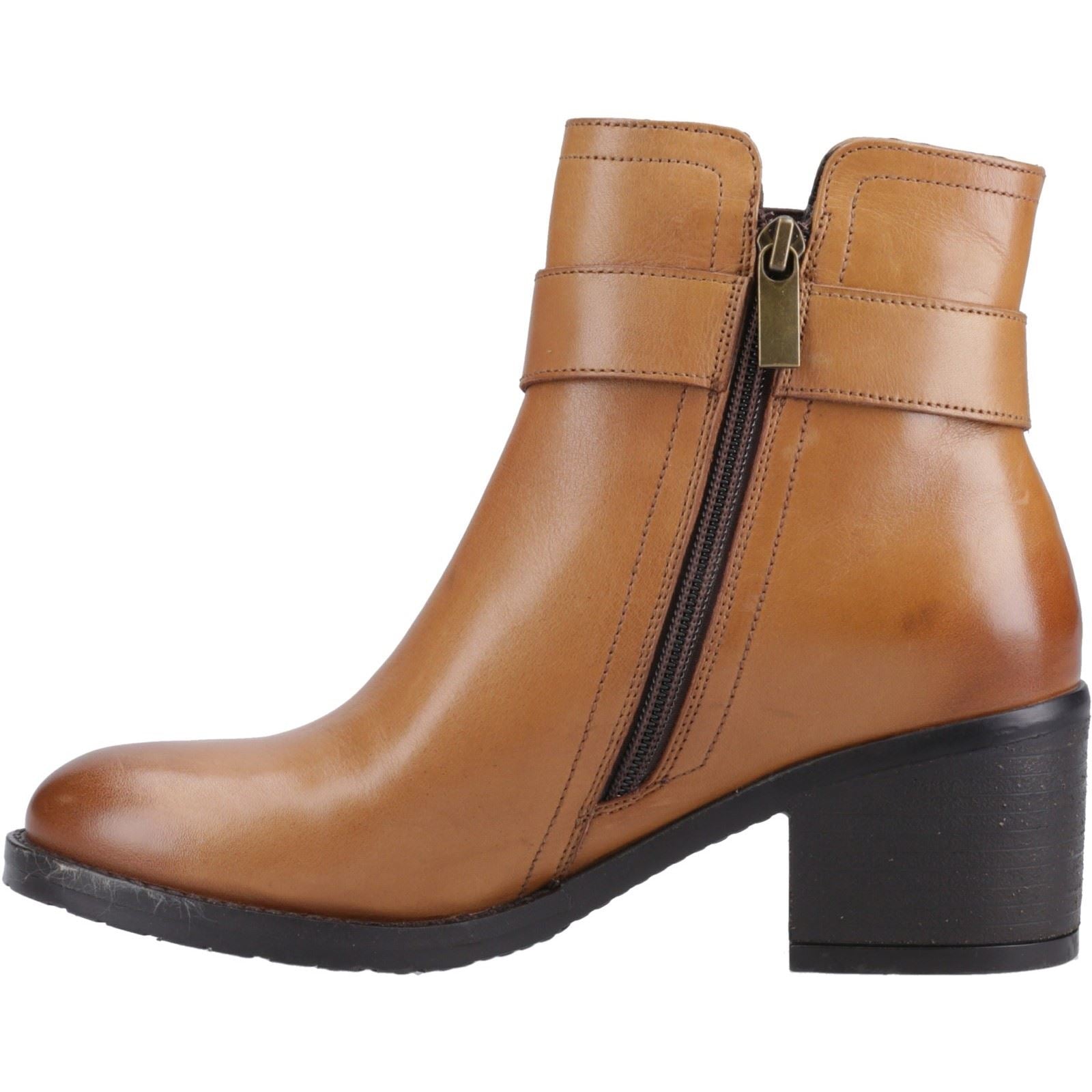 Hush Puppies Hensley Damen Stiefeletten aus braunem Leder mit Absatz