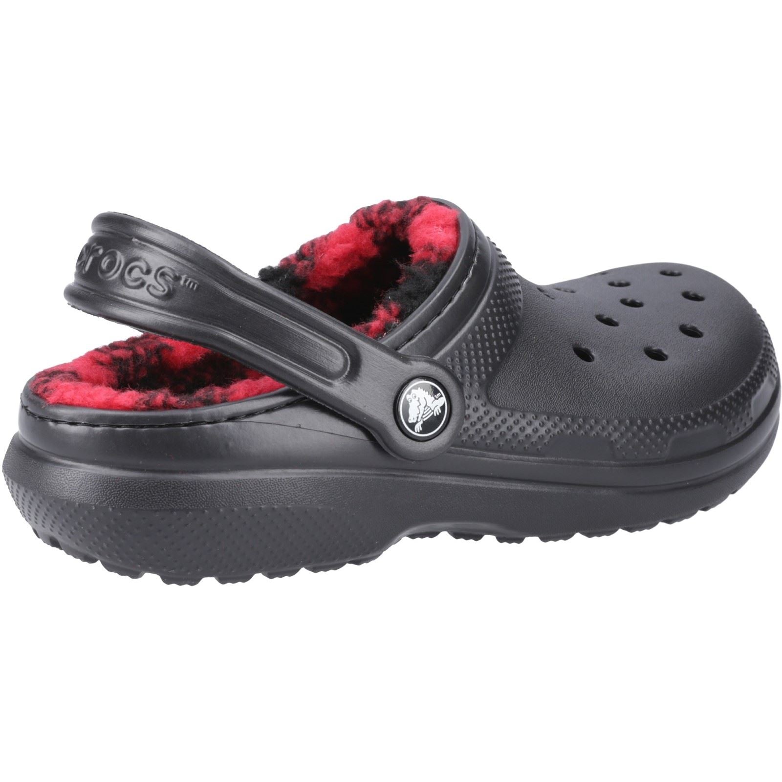 Crocs Classic Lined Thermoplastische Unisex Kinder Clogs in Schwarz/Buffalo