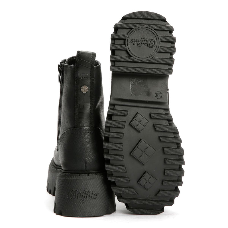 Buffalo Aspen Lace Up Warm Damen Schwarze Farbe Stiefel