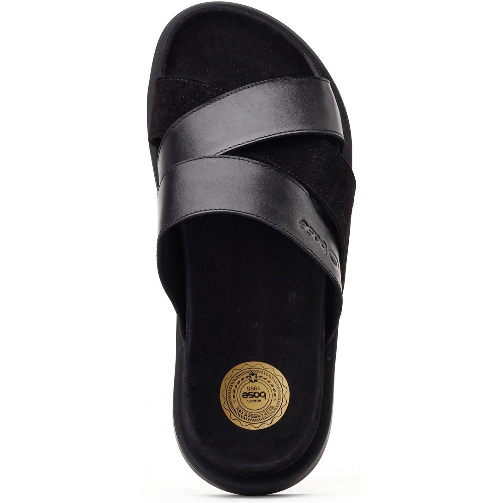 Base London Ponza Leder Herren Schwarze Sandalen