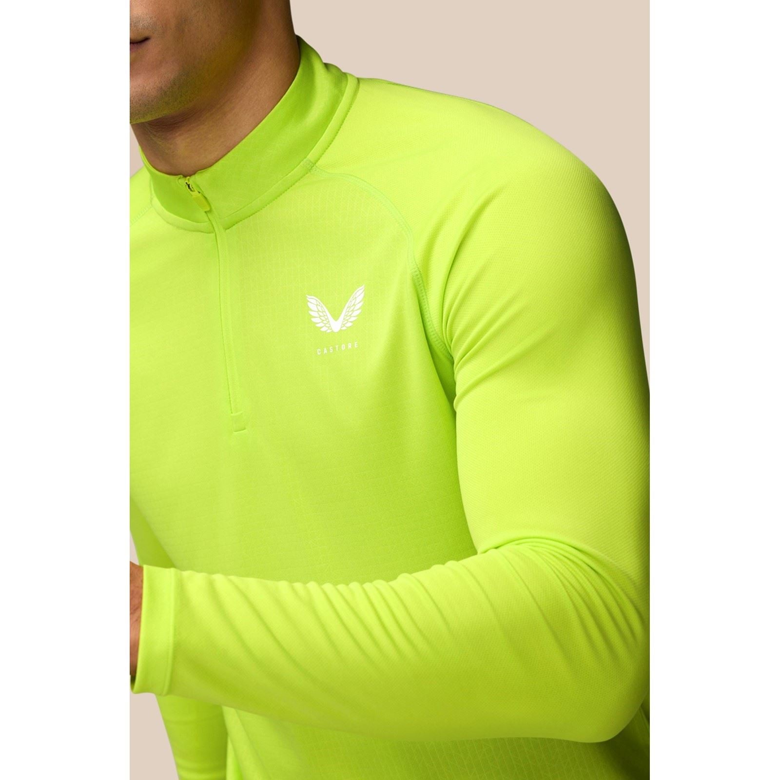 Castore Adapt 1/4 Zip Top Polyester Herren Grünes Activewear T-Shirts
