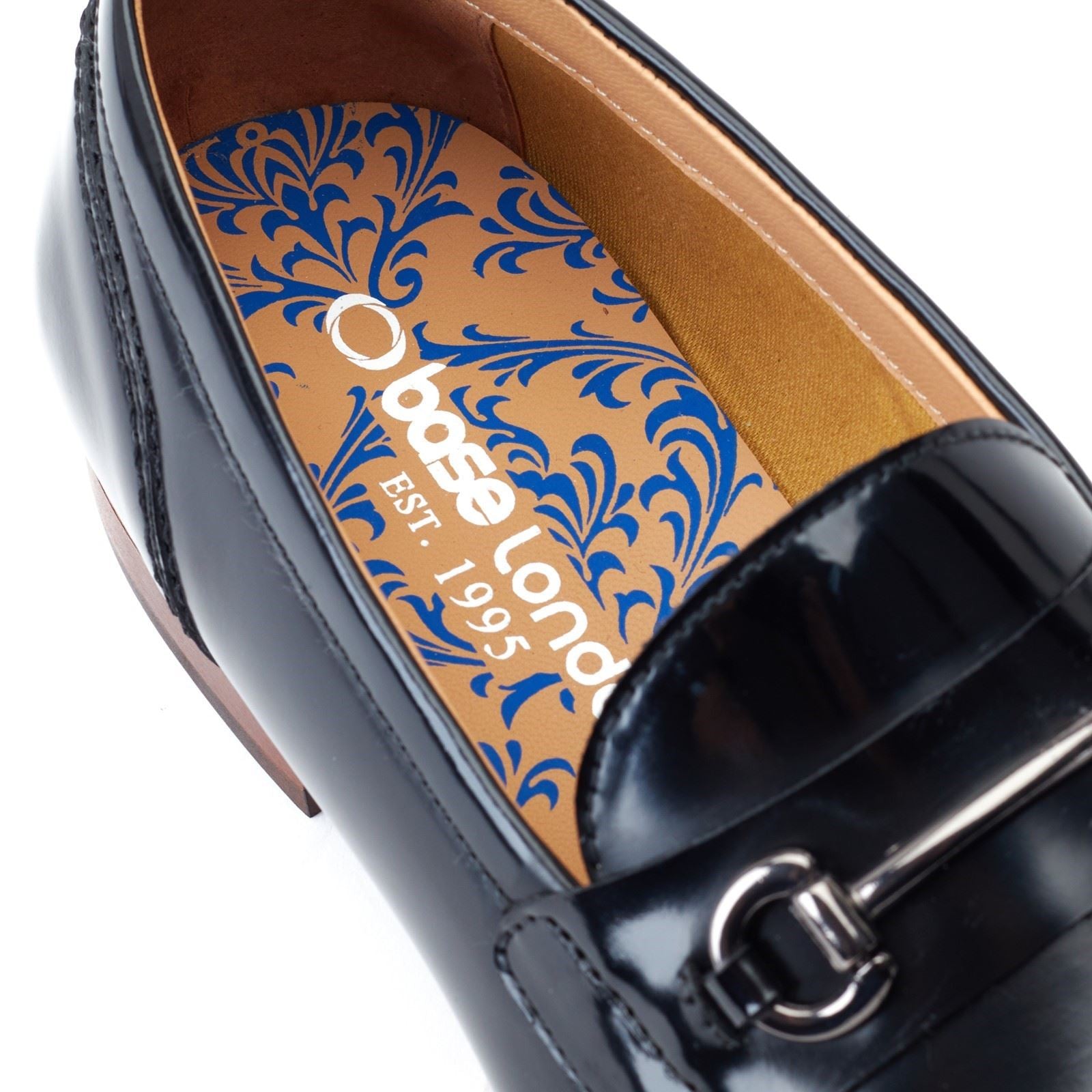 Base London Russo Leder Herren Schwarze Mokassins