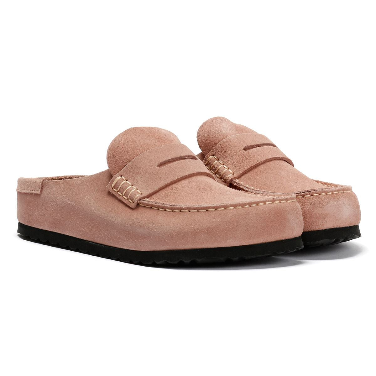 Birkenstock Naples Regular Wildleder Damen Pink Clogs