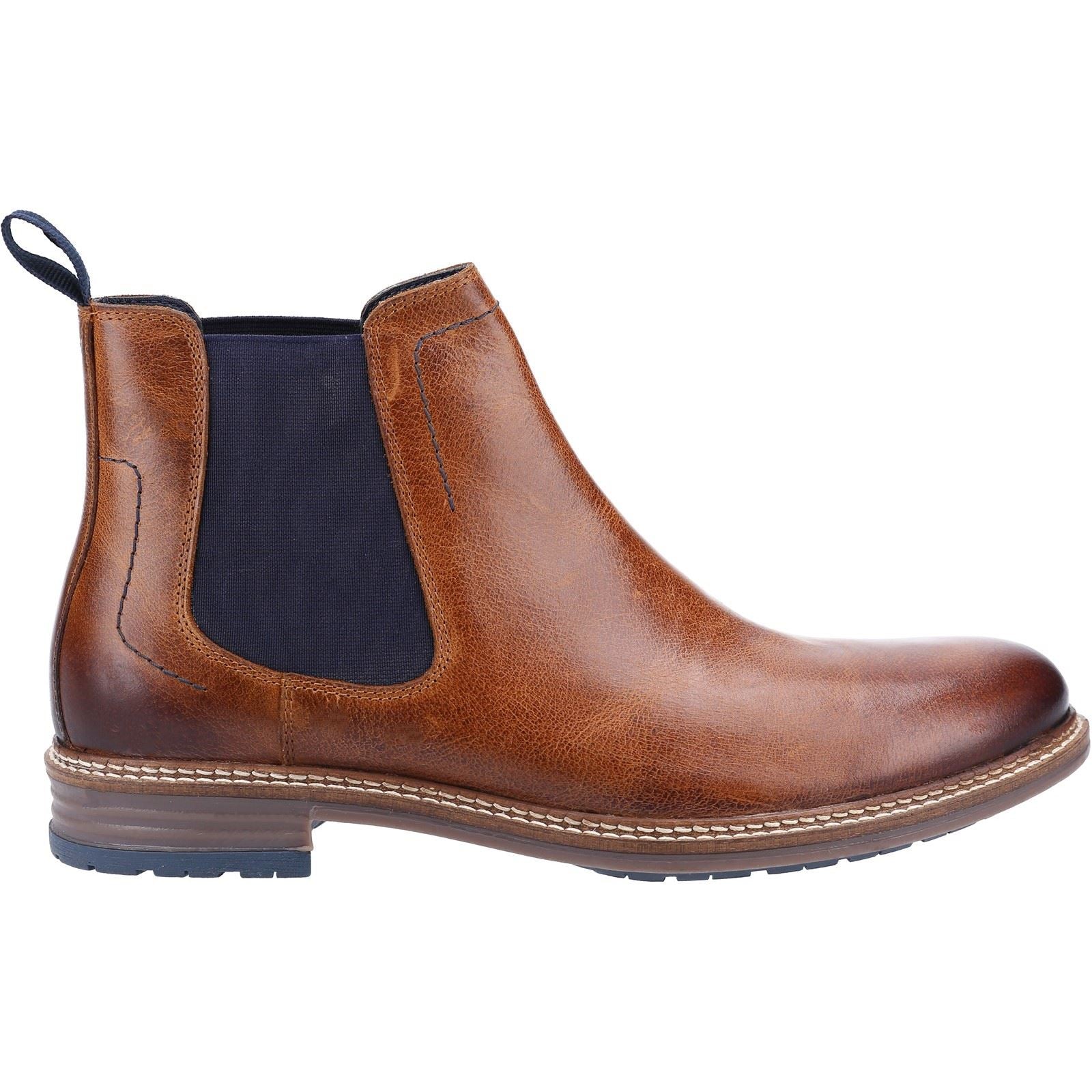 Hush Puppies Justin Chelsea Leder Herren Stiefel In Tan
