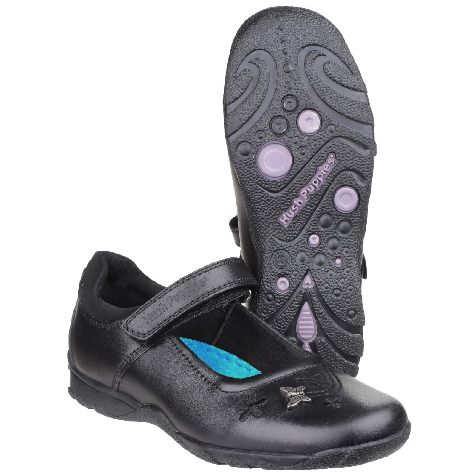 Hush Puppies Clare Junior Mädchenschuhe Aus Schwarzem Leder