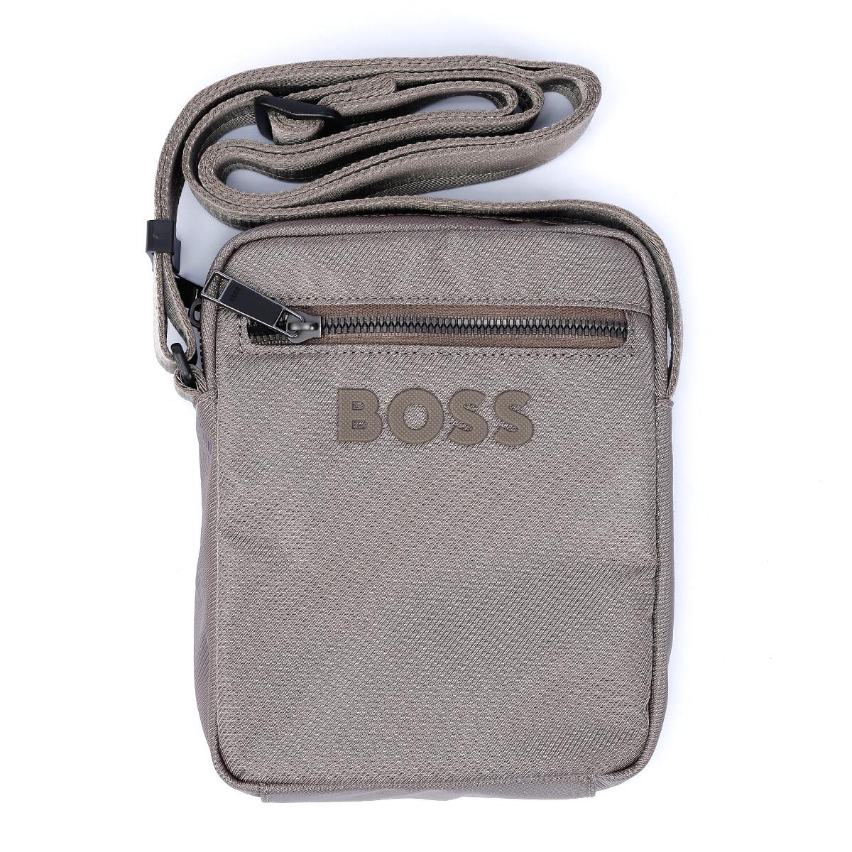 Boss Catch Zip Herren Umhängetasche Aus Polyester In Taupe