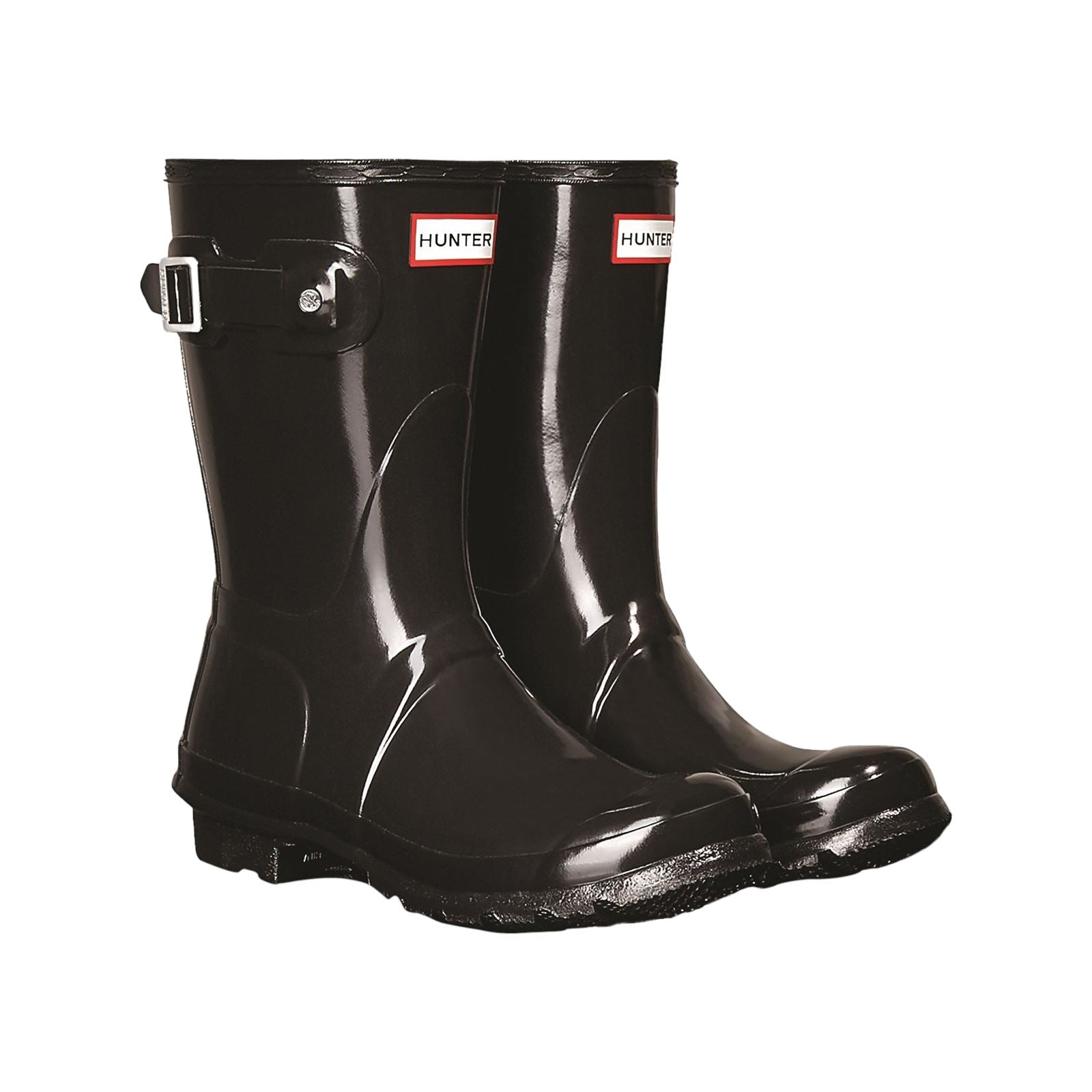 Hunter Original Short Gloss Gummistiefel Für Damen In Schwarz