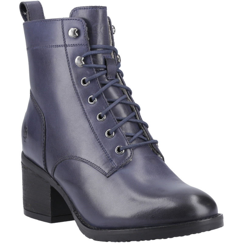 Hush Puppies Harriet Damen Stiefeletten mit hohem Absatz aus navyblauem Leder