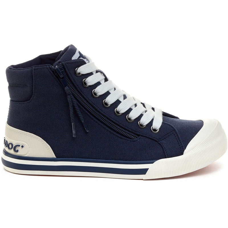 Rocket Dog Jazzin Hi Baumwoll-Damensneaker In Marineblau