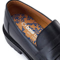 Base London Ivey Leder Herren Schwarze Mokassins