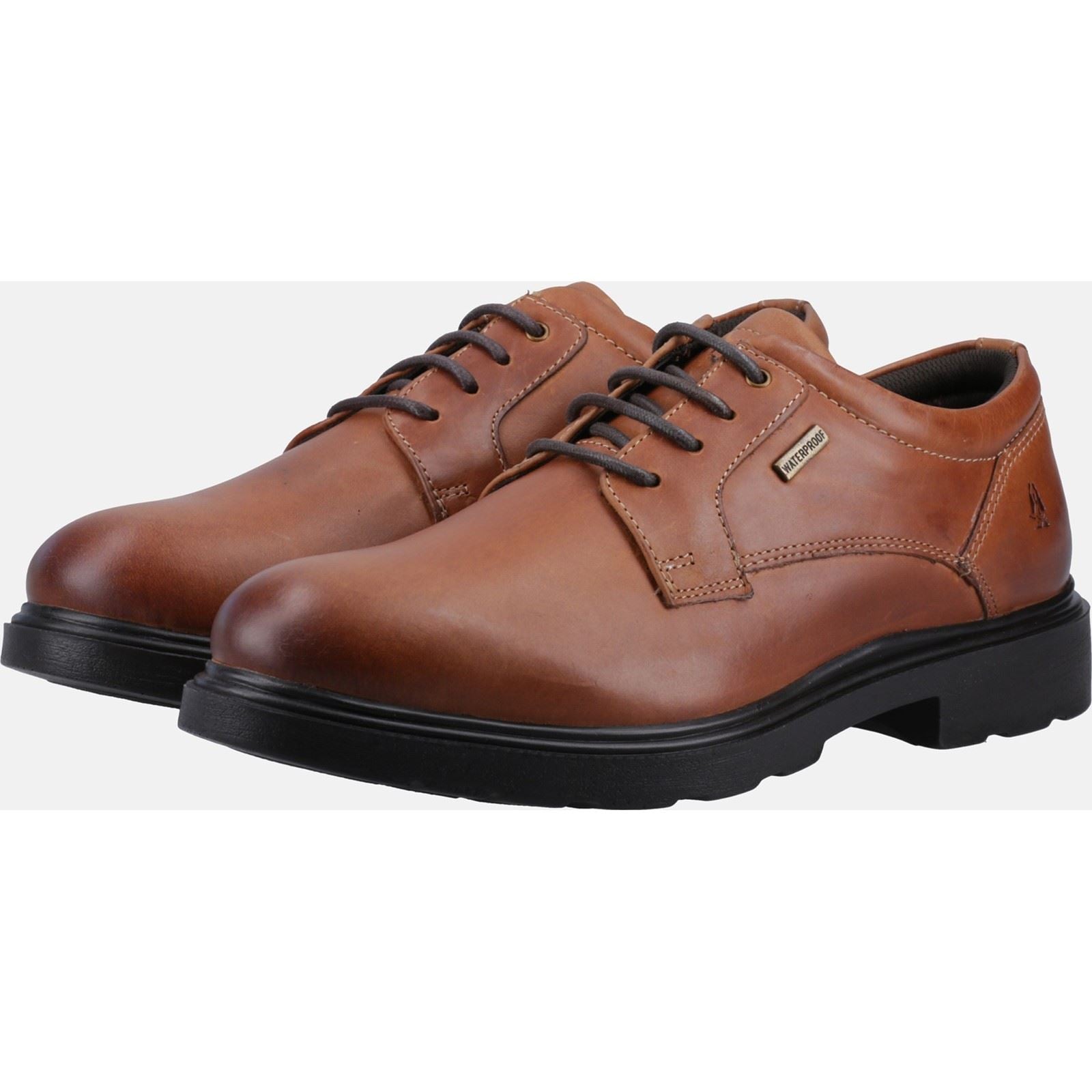 Hush Puppies Pearce Leder-Herrenschuhe In Hellbraun Mit Schnürung