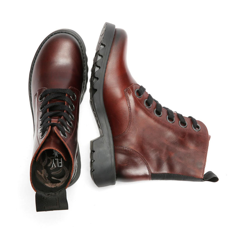 Fly London Ragi Leder Damen Rote Stiefel