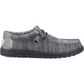 HEYDUDE Wally Stretch Mesh Polyester Herren Mokassin Schuhe in Granitgrau/Schwarz