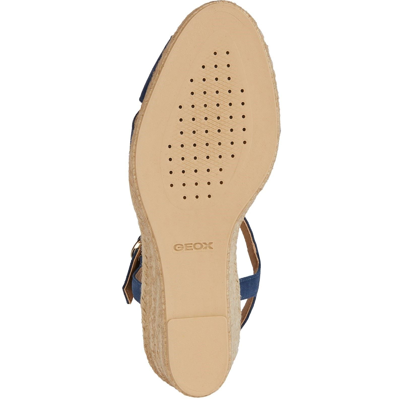 Geox D Gelsa Low C Leder Damen Marineblau Sandalen