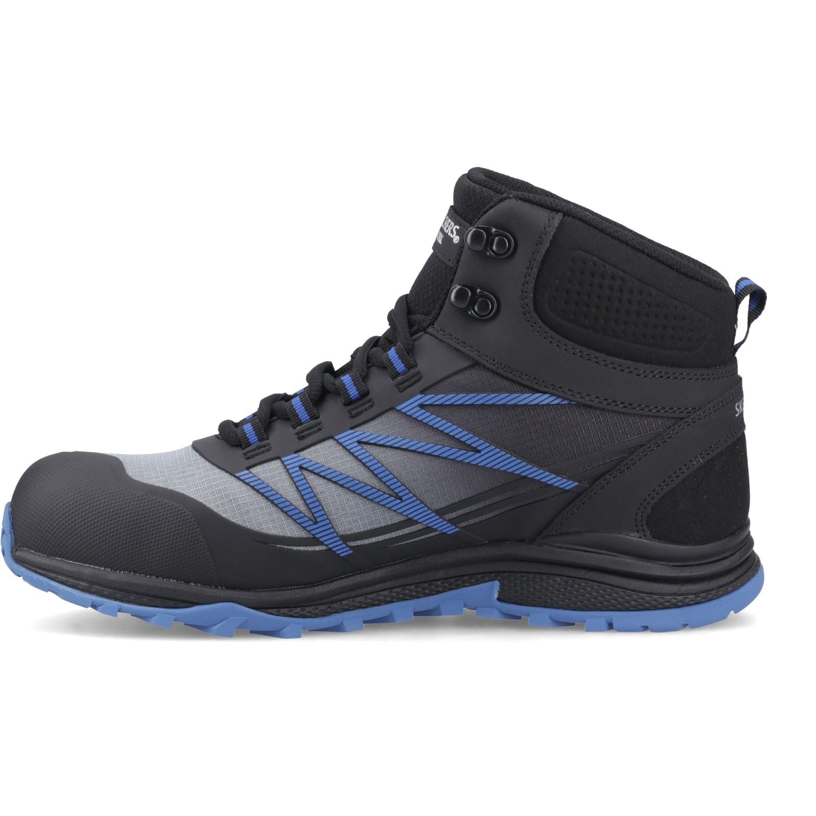 Skechers Workwear Puxal Firmle Leder Herren Schwarz/Blaue Sicherheitsschuhe
