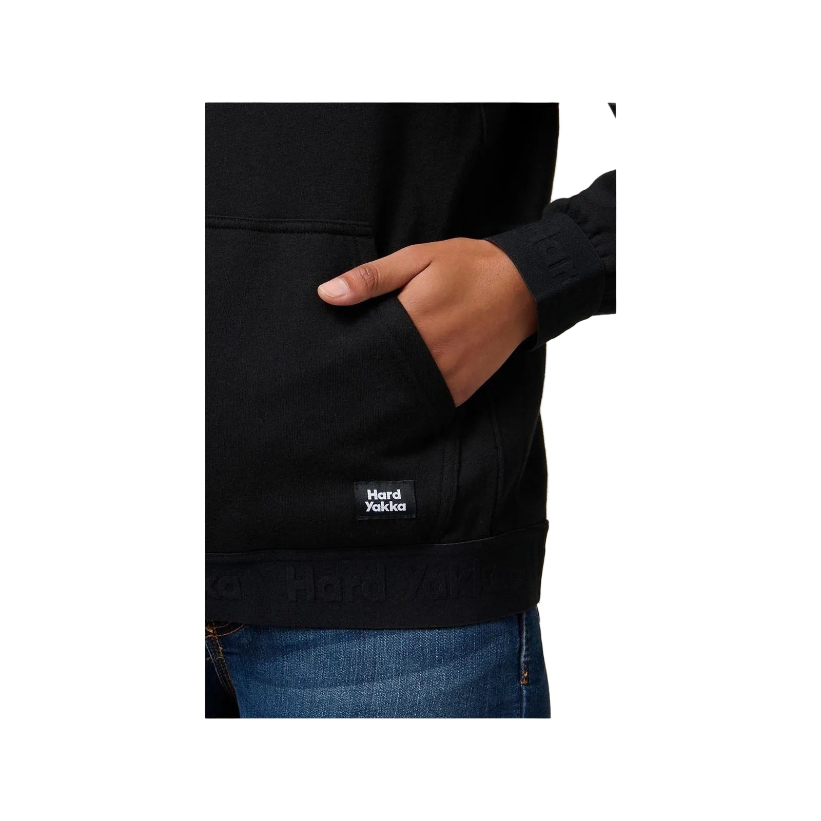 Hard Yakka Gladiator Baumwolle Damen Schwarz Kapuzenpullover