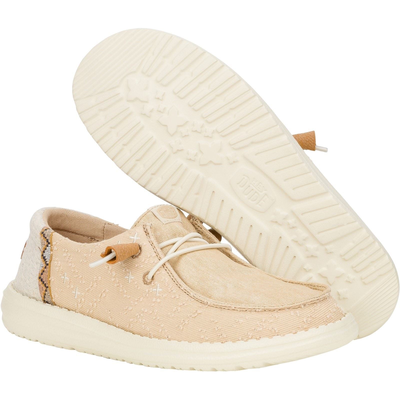 HEYDUDE Wendy Crafted Boho Baumwoll Damen Tan Loafer