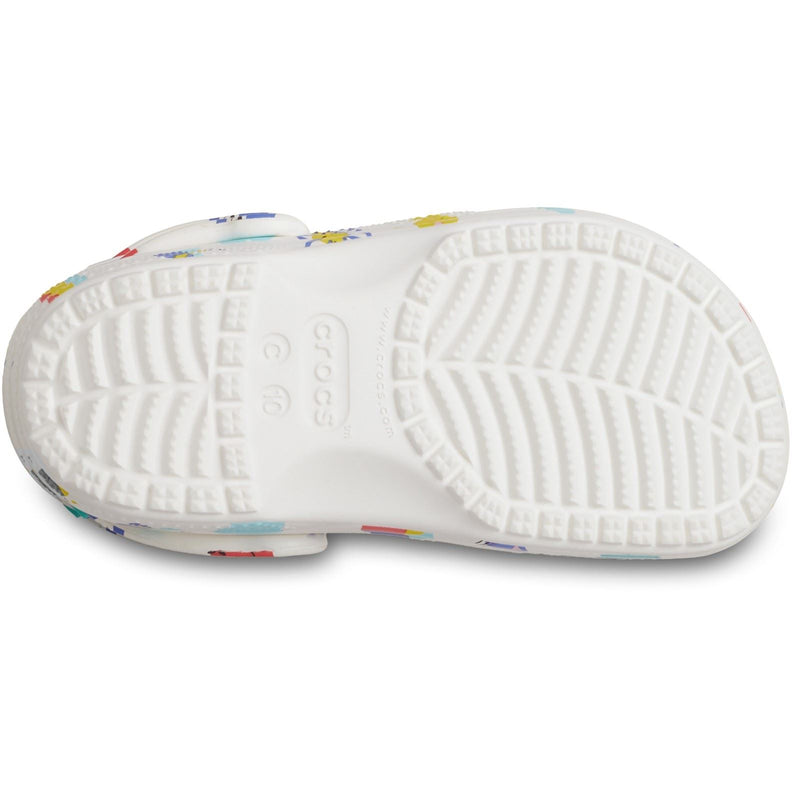 Crocs Classic Graphic Thermoplastische Weiße/Mehrfarbige Slipper