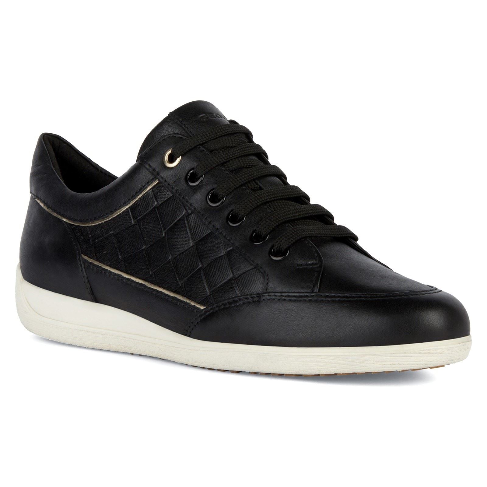 Geox D MYRIA Kunstleder-Damensneaker In Schwarz