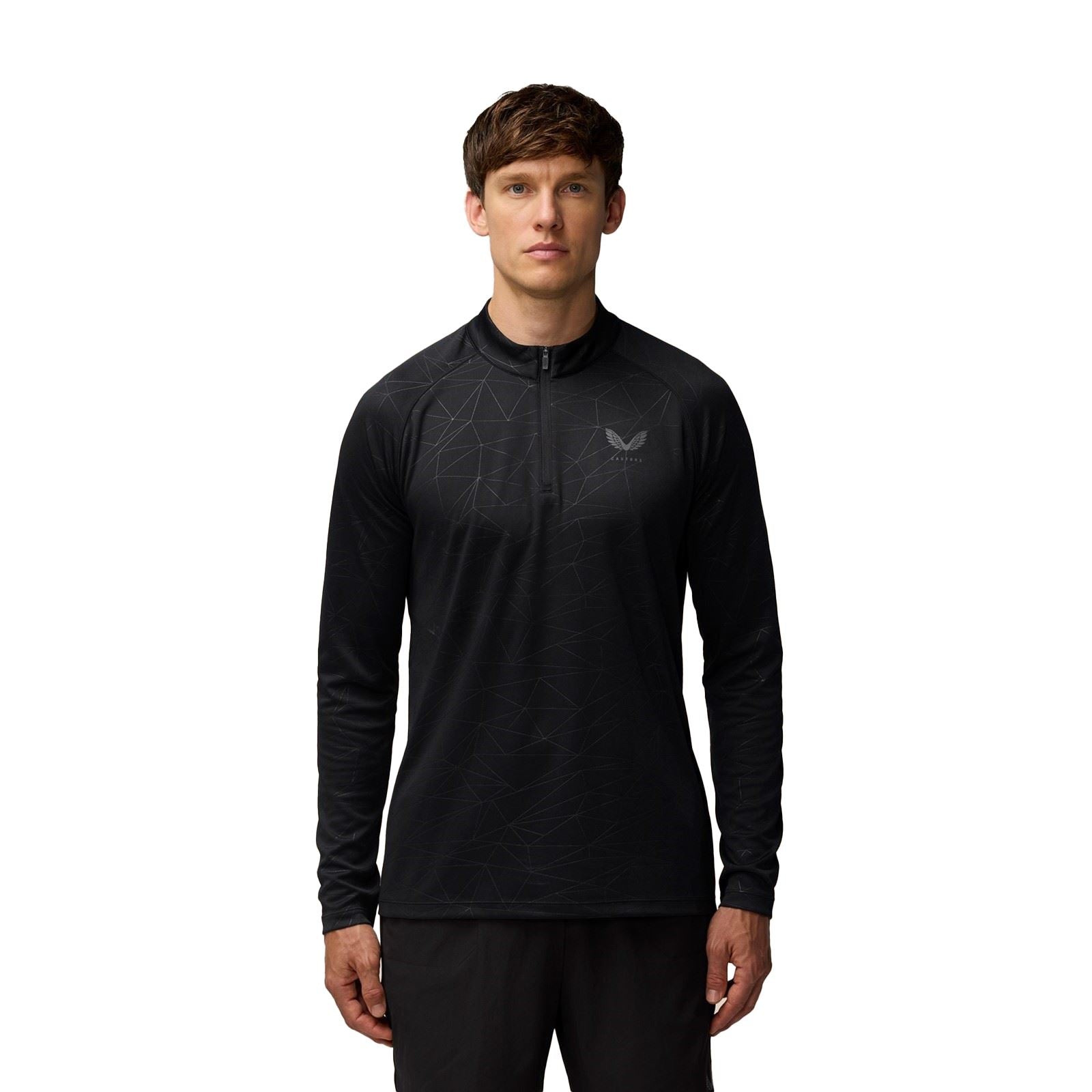 Castore Adapt Training 1/4 Zip Top Polyester Herren Schwarze Farbe Sport-T-Shirts