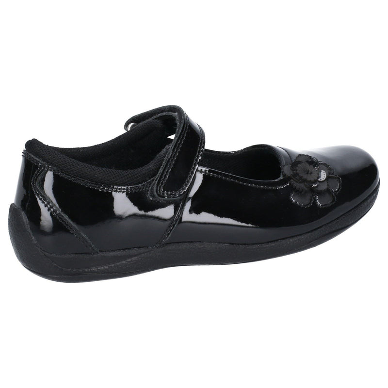 Hush Puppies Jessica Junior Patent Mädchenschuhe Aus Schwarzem Lackleder
