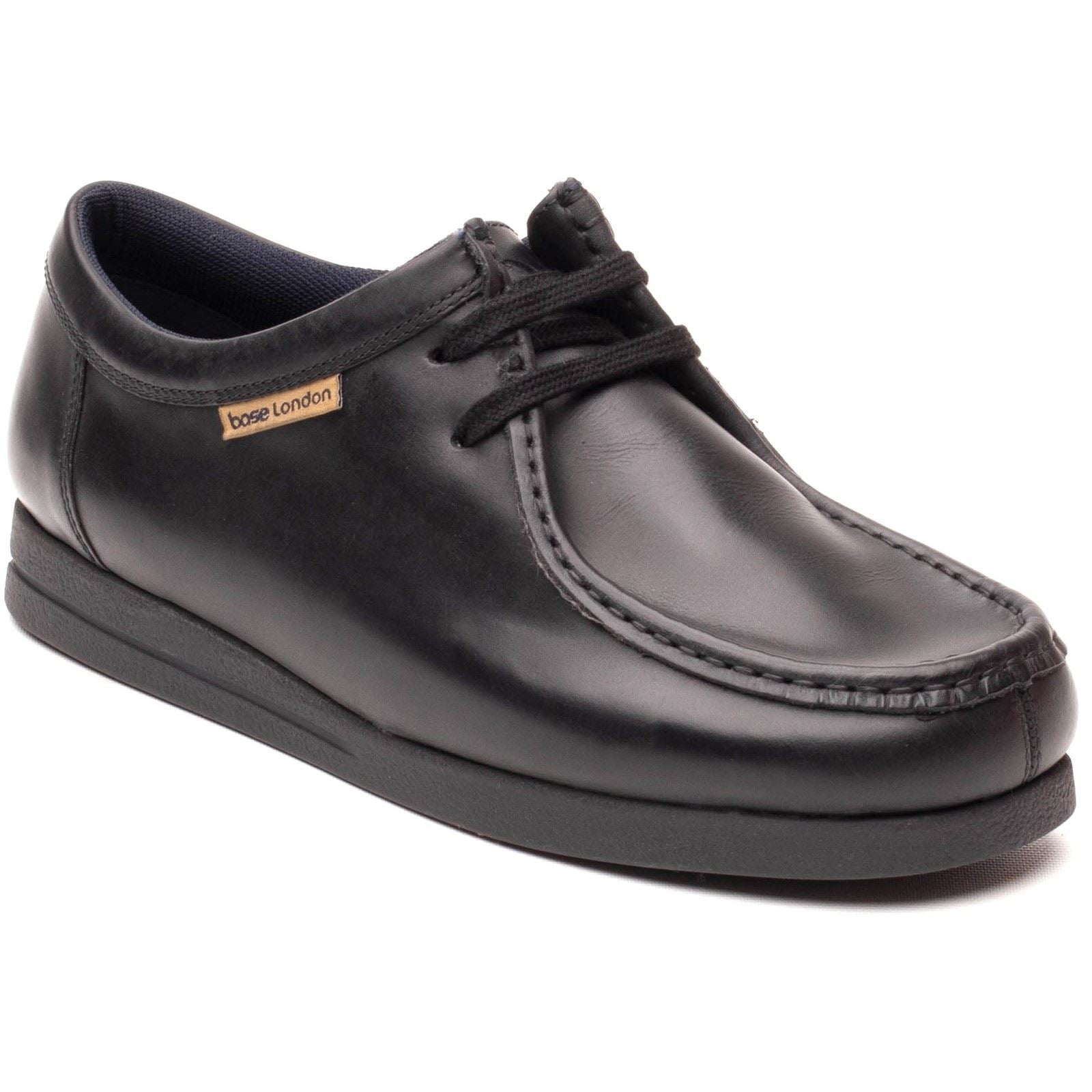 Base London Koko Leder Herren Schwarz Mokassins Schuhe