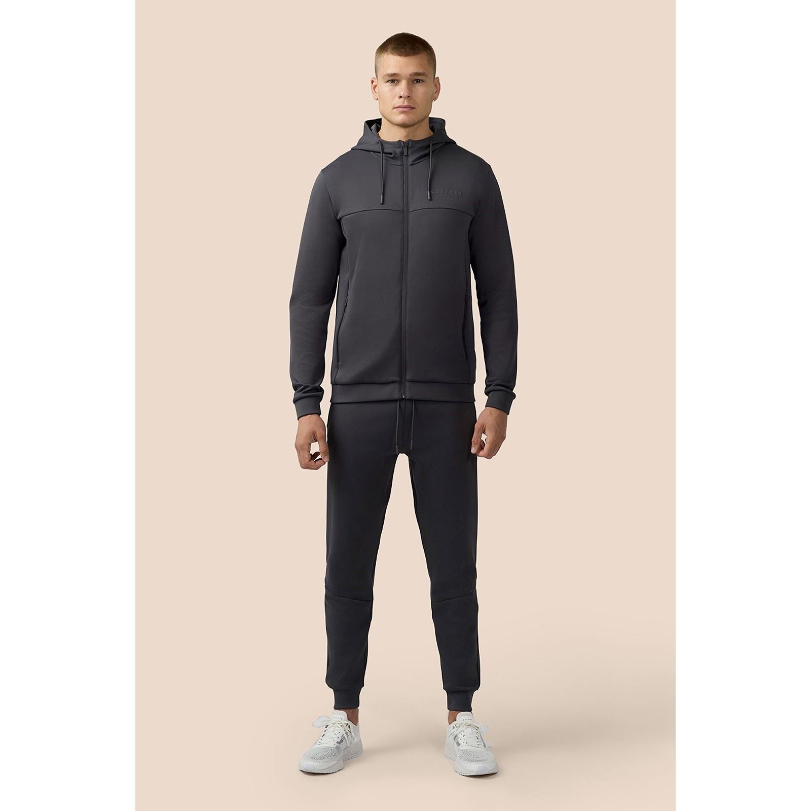 Castore Scuba Full Zip Through Hoody Polyester Herren Grauer Kapuzenpullover