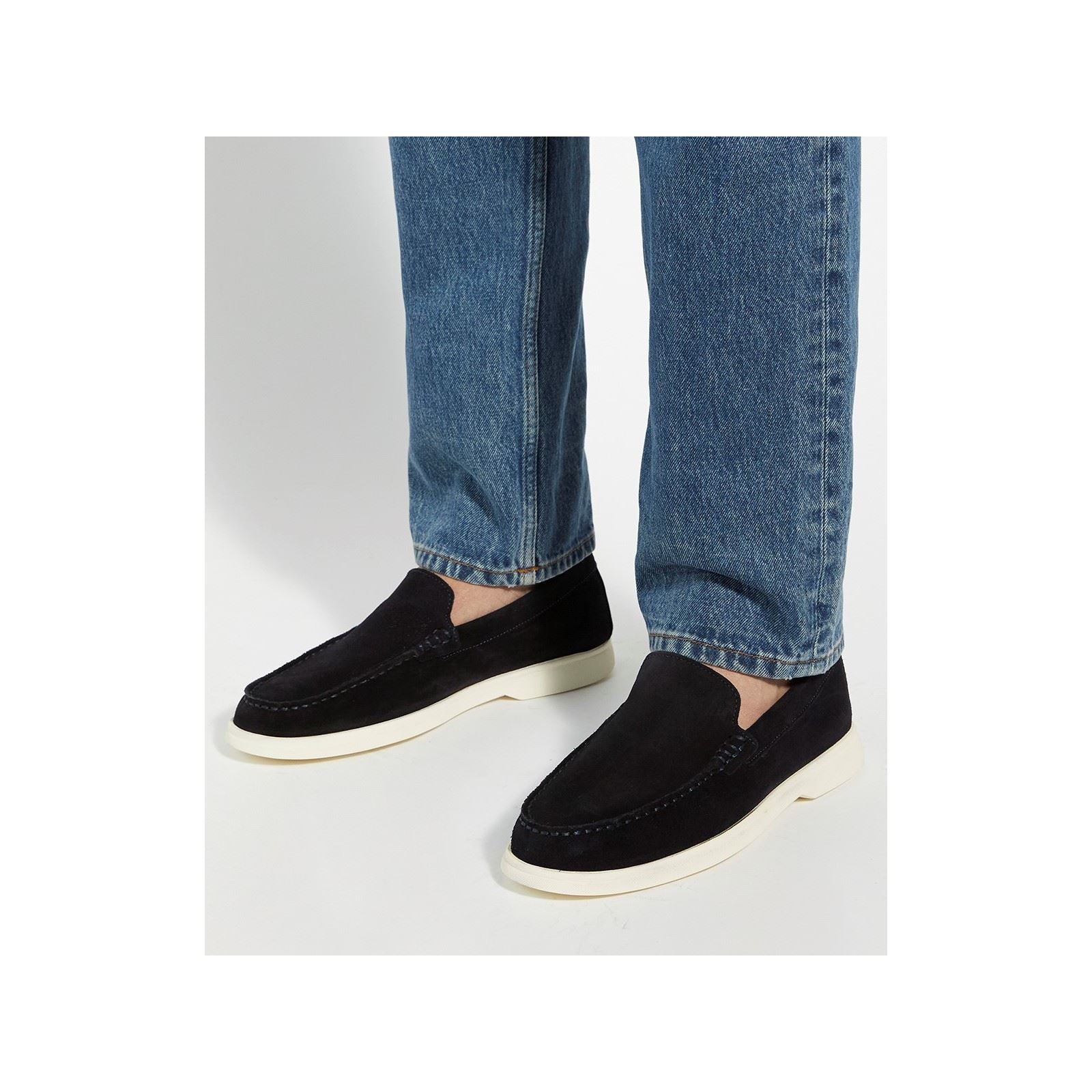 Dune Buftonn Herren Wildleder Mokassins In Marineblau